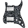 920d Custom HH Loaded Pickguard for Strat With Nickel Cool Kids Humbuckers and S3W-HH Wiring Harness Black Pearl