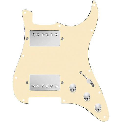 920d Custom HH Loaded Pickguard for Strat With Nickel Roughneck Humbuckers and S3W-HH Wiring Harness Aged White