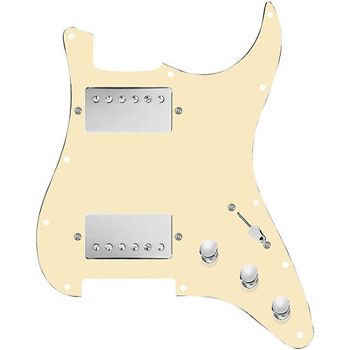 920d Custom HH Loaded Pickguard for Strat With Nickel Roughneck Humbuckers and S5W-HH Wiring Harness Aged White