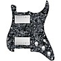 920d Custom HH Loaded Pickguard for Strat With Nickel Roughneck Humbuckers and S5W-HH Wiring Harness Black Pearl