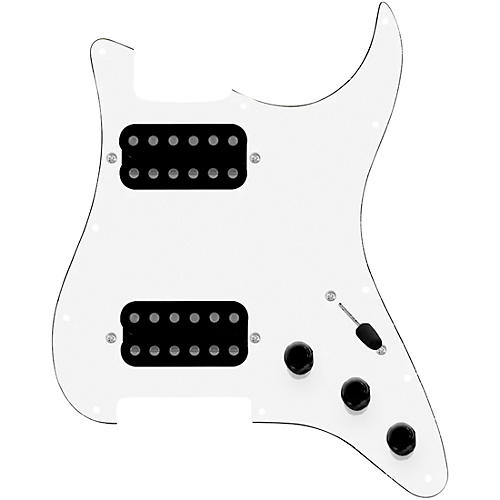 920d Custom HH Loaded Pickguard for Strat With Uncovered Cool Kids Humbuckers and S5W-HH Wiring Harness White