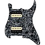 920d Custom HH Loaded Pickguard for Strat With Uncovered Roughneck Humbuckers and S3W-HH Wiring Harness Black Pearl