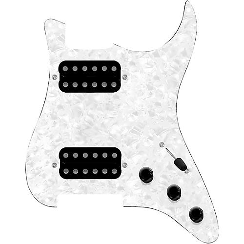920d Custom HH Loaded Pickguard for Strat With Uncovered Smoothie Humbuckers and S5W-HH Wiring Harness White Pearl