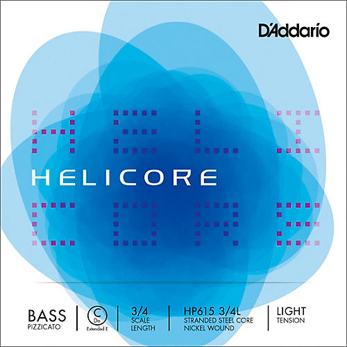 D'Addario HP615 Helicore Pizzicato 3/4 Size Double Bass C (ext. E) String 3/4 Size Light