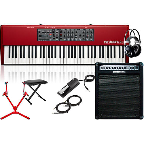 HP73 with Keyboard Amplifier, Matching Stand, Headphones, Bench, and Sustain Pedal