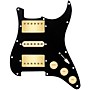 920d Custom HSH Loaded Pickguard for Stratocaster With Gold Smoothie Humbuckers, Aged White Texas Vintage Pickups and S5W-HSH Wiring Harness Black