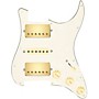 920d Custom HSH Loaded Pickguard for Stratocaster With Gold Smoothie Humbuckers, Aged White Texas Vintage Pickups and S5W-HSH Wiring Harness Parchment