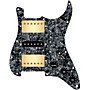 920d Custom HSH Loaded Pickguard for Stratocaster With Gold Smoothie Humbuckers, Black Texas Vintage Pickups and S5W-HSH Wiring Harness Black Pearl