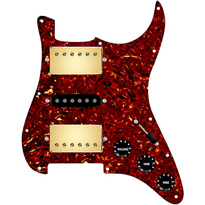 920d Custom HSH Loaded Pickguard for Stratocaster With Gold Smoothie Humbuckers, Black Texas Vintage Pickups and S5W-HSH Wiring Harness