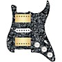 920d Custom HSH Loaded Pickguard for Stratocaster With Gold Smoothie Humbuckers, White Texas Vintage Pickups and S5W-HSH Wiring Harness Black Pearl
