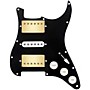 920d Custom HSH Loaded Pickguard for Stratocaster With Gold Smoothie Humbuckers, White Texas Vintage Pickups and S5W-HSH Wiring Harness Black