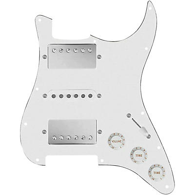 920d Custom HSH Loaded Pickguard for Stratocaster With Nickel Smoothie Humbuckers, White Texas Vintage Pickups and S5W-HSH Wiring Harness