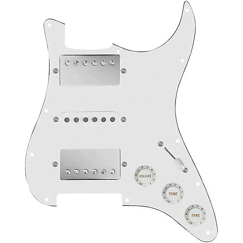 920d Custom HSH Loaded Pickguard for Stratocaster With Nickel Smoothie Humbuckers, White Texas Vintage Pickups and S5W-HSH Wiring Harness White