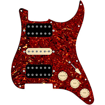 920d Custom HSH Loaded Pickguard for Stratocaster With Uncovered Smoothie Humbuckers, Aged White Texas Vintage Pickups and S5W-HSH Wiring Harness