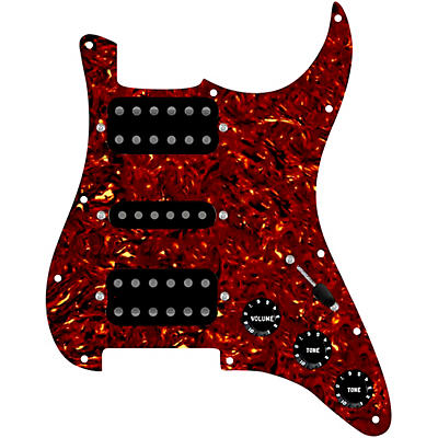 920d Custom HSH Loaded Pickguard for Stratocaster With Uncovered Smoothie Humbuckers, Black Texas Vintage Pickups and S5W-HSH Wiring Harness