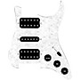 920d Custom HSH Loaded Pickguard for Stratocaster With Uncovered Smoothie Humbuckers, Black Texas Vintage Pickups and S5W-HSH Wiring Harness White Pearl