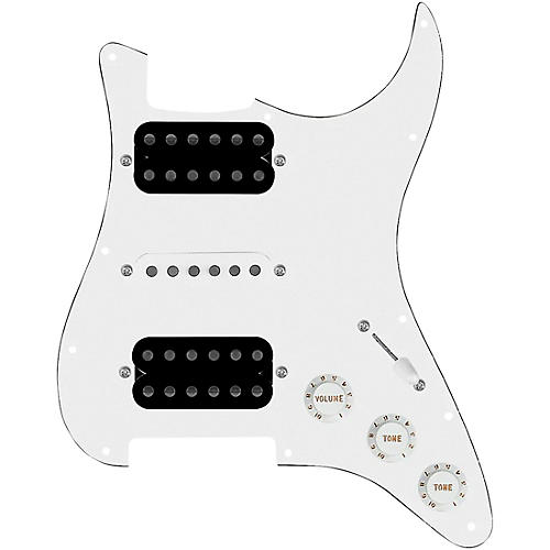 920d Custom HSH Loaded Pickguard for Stratocaster With Uncovered Smoothie Humbuckers, White Texas Vintage Pickups and S5W-HSH Wiring Harness Condition 1 - Mint White