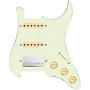 920d Custom HSS Loaded Pickguard For Strat With A Nickel Smoothie Humbucker, Aged White Texas Vintage Pickups and Aged White Knobs Mint Green