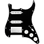 920d Custom HSS Loaded Pickguard For Strat With A Nickel Smoothie Humbucker, White Texas Vintage Pickups and White Knobs Black