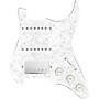 920d Custom HSS Loaded Pickguard For Strat With A Nickel Smoothie Humbucker, White Texas Vintage Pickups and White Knobs White Pearl