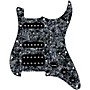 920d Custom HSS Loaded Pickguard For Strat With An Uncovered Cool Kids Humbucker, Black Texas Grit Pickups and Black Knobs Black Pearl