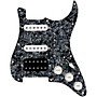 920d Custom HSS Loaded Pickguard For Strat With An Uncovered Cool Kids Humbucker, White Texas Grit Pickups and Black Knobs Black Pearl