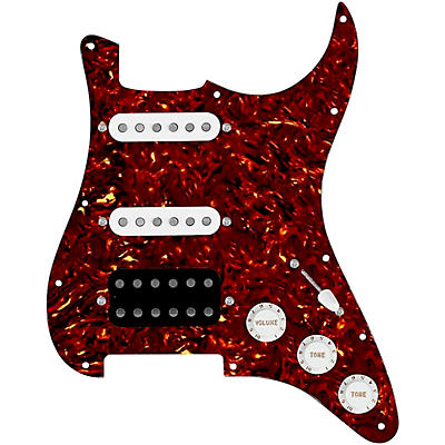 920d Custom HSS Loaded Pickguard For Strat With An Uncovered Cool Kids Humbucker, White Texas Grit Pickups and Black Knobs