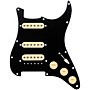 920d Custom HSS Loaded Pickguard For Strat With An Uncovered Roughneck Humbucker, Aged White Texas Growler Pickups and Black Knobs Black