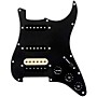 920d Custom HSS Loaded Pickguard For Strat With An Uncovered Roughneck Humbucker, Black Texas Growler Pickups and Black Knobs Black