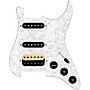 920d Custom HSS Loaded Pickguard For Strat With An Uncovered Roughneck Humbucker, Black Texas Growler Pickups and Black Knobs White Pearl