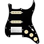 920d Custom HSS Loaded Pickguard for Strat With Nickel Cool Kids Humbucker, Aged White Texas Grit Pickups & Black Knobs Black