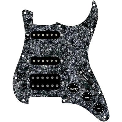 920D Custom HSS Loaded Pickguard for Strat With Uncovered Cool Kids Humbucker, Black Texas Grit Pickups & Black Knobs