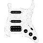 920d Custom HSS Loaded Pickguard for Strat With Uncovered Cool Kids Humbucker, Black Texas Grit Pickups & Black Knobs White