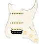 920d Custom HSS Loaded Pickguard for Strat With Uncovered Roughneck Humbucker, Aged White Texas Growler Pickups & Black Knobs Parchment