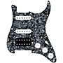 920d Custom HSS Loaded Pickguard for Strat With Uncovered Smoothie Humbucker, White Texas Vintage Pickups, White Knobs Black Pearl