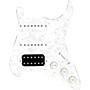 920D Custom HSS Loaded Pickguard for Strat With Uncovered Smoothie Humbucker, White Texas Vintage Pickups, White Knobs White Pearl