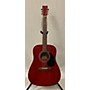 Used Hohner HW300 Acoustic Guitar Red