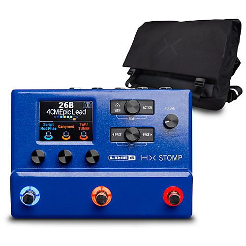 Line 6 HX Stomp Limited Edition Multi-Effects Pedal-Lightning Blue with HX  Messenger Bag