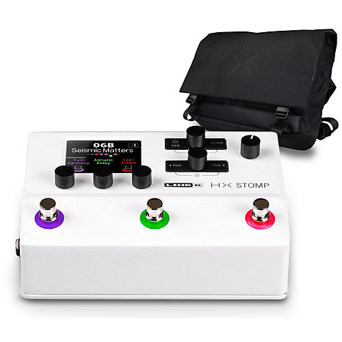 HX Stomp Limited Edition Multi-Effects Pedal-White with HX Messenger Bag