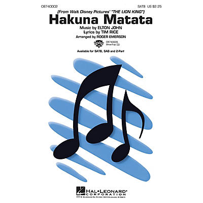 Hal Leonard Hakuna Matata (from The Lion King) 2-Part Arranged by Roger Emerson