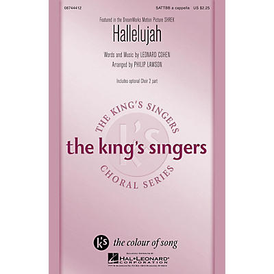 Hal Leonard Hallelujah SATTBB A Cappella by The King's Singers arranged by Philip Lawson