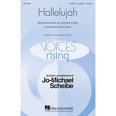 Hal Leonard Hallelujah (Selected and Recommended by Jo-Michael Scheibe) TTBB Div A Cappella Arranged by Ethan Sperry