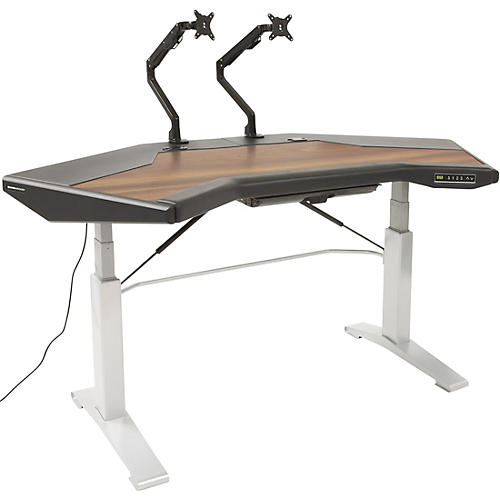 Argosy Halo G E Plus Height Adjustable Desk with Mahogany Surface