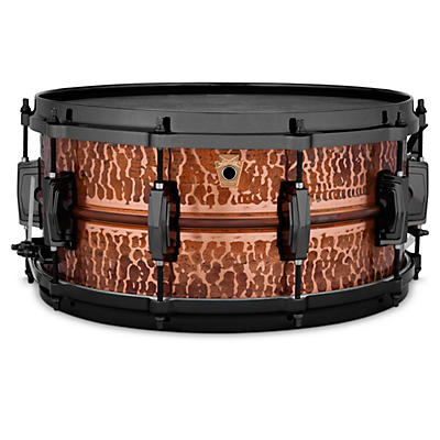 Ludwig Hammered Raw Polished Copper Snare Drum -