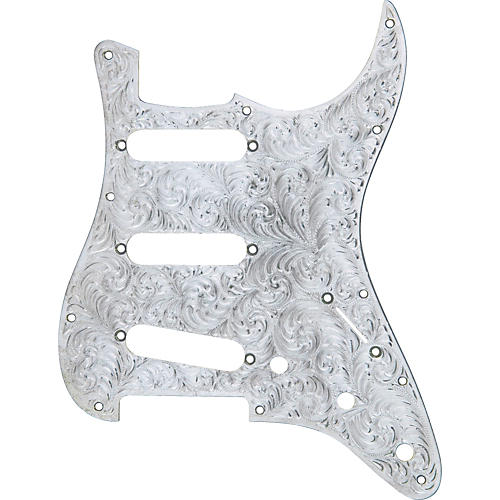 Hand-Engraved Metal Strat Electric Guitar Pickguard