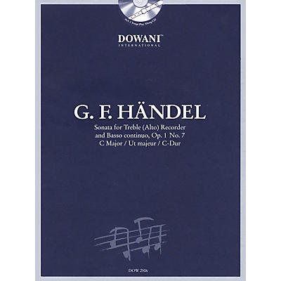 Dowani Editions Handel: Sonata in C Major, Op. 1, No. 7 for Treble (Alto) Recorder and Basso Continuo Dowani Book/CD