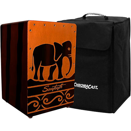 Sawtooth Harmony Series Hand-Stained Elephant Design Compact Cajon With Carry Bag