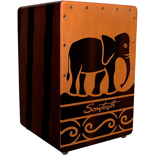 Sawtooth Harmony Series Hand-Stained Elephant Design Compact-Size Cajon