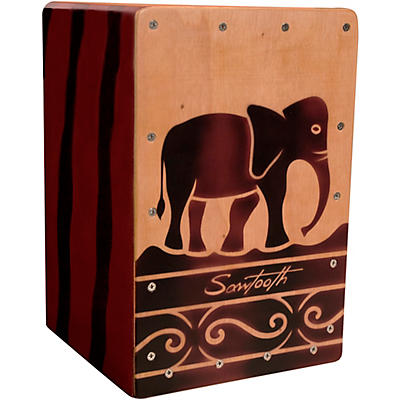 Sawtooth Harmony Series Hand-Stained Elephant Design Travel-Size Cajon