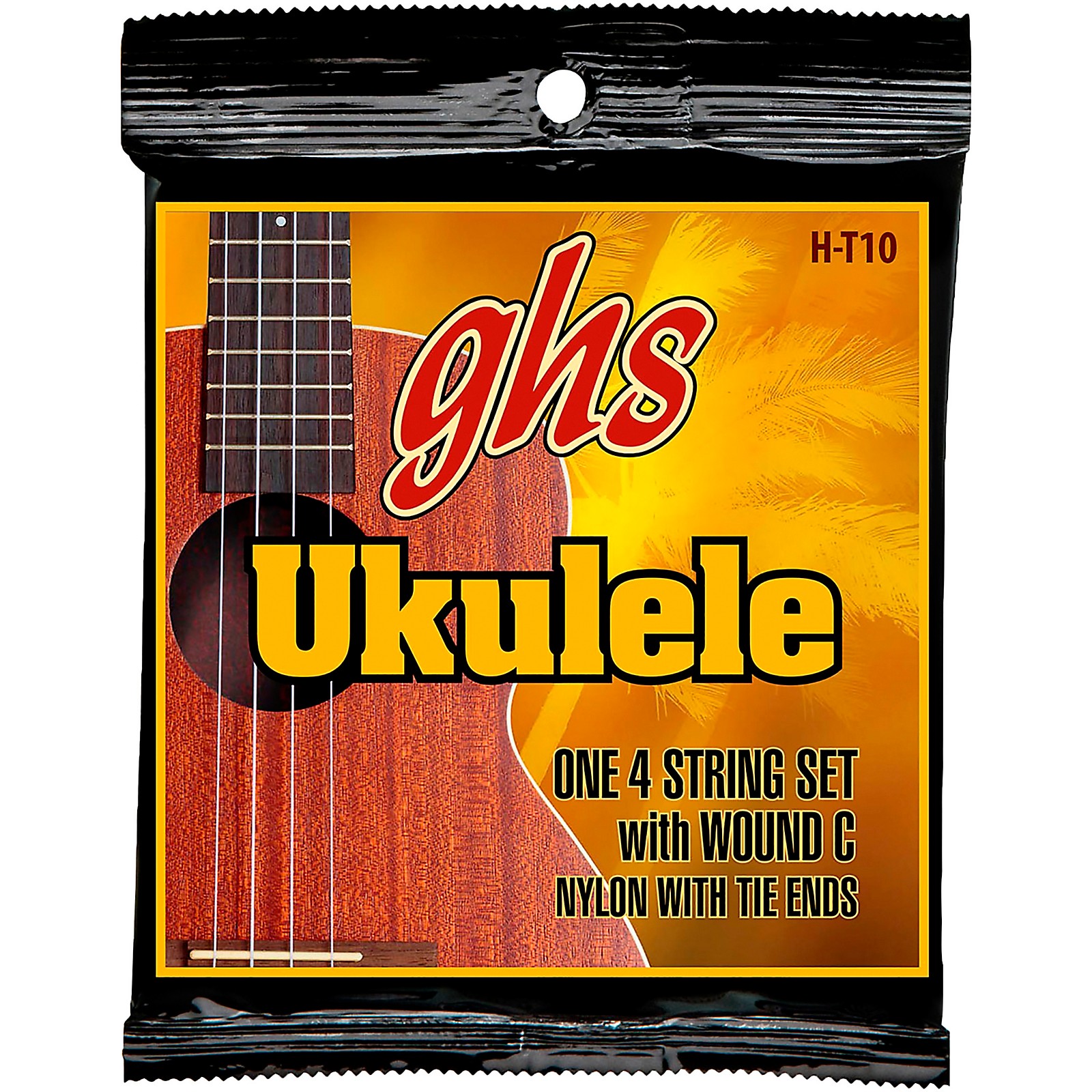 GHS Hawaiian Tenor Ukulele Black Nylon Guitar Strings 10 Musician's